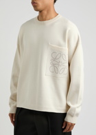 Loewe Anagram-intarsia Cotton-blend Jumper Cream