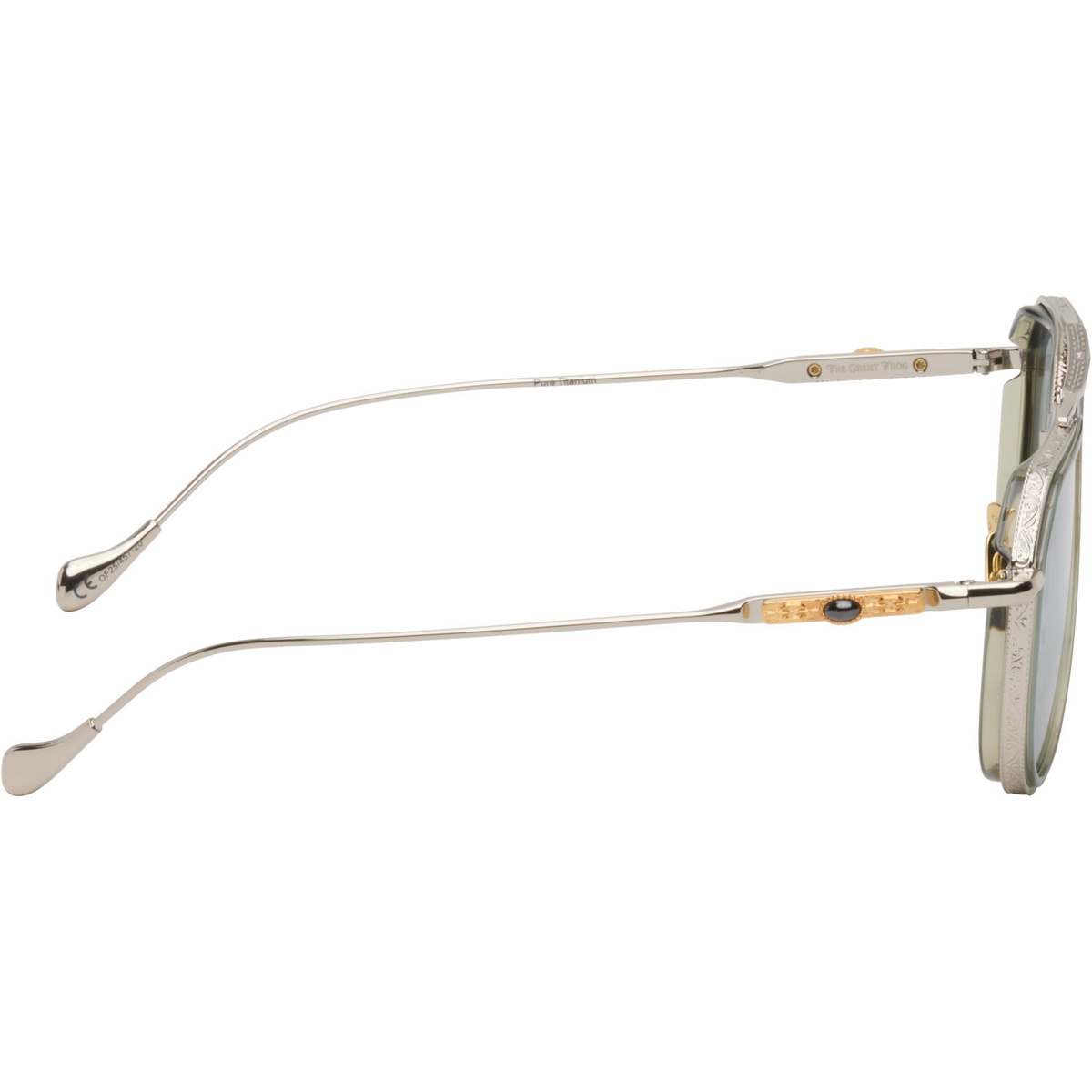 Cutler and Gross Silver The Great Frog Edition Triumph Aviator Sunglasses