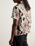 BODE - Ace of Spades Camp-Collar Printed Voile Shirt - Neutrals