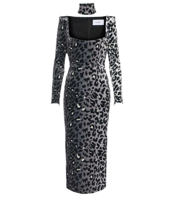 Photo: Alex Perry Leopard-print velvet midi dress