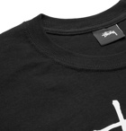 Stüssy - Printed Cotton-Jersey T-Shirt - Black