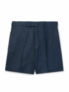 Kingsman - Slim-Fit Straight-Leg Linen Shorts - Blue