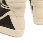 Rick Owens Men's Leather Geobasket Sneakers in Black/Milk/Milk