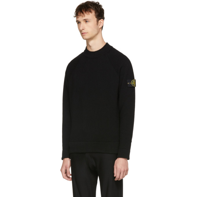 Stone island black sales arm badge sweatshirt