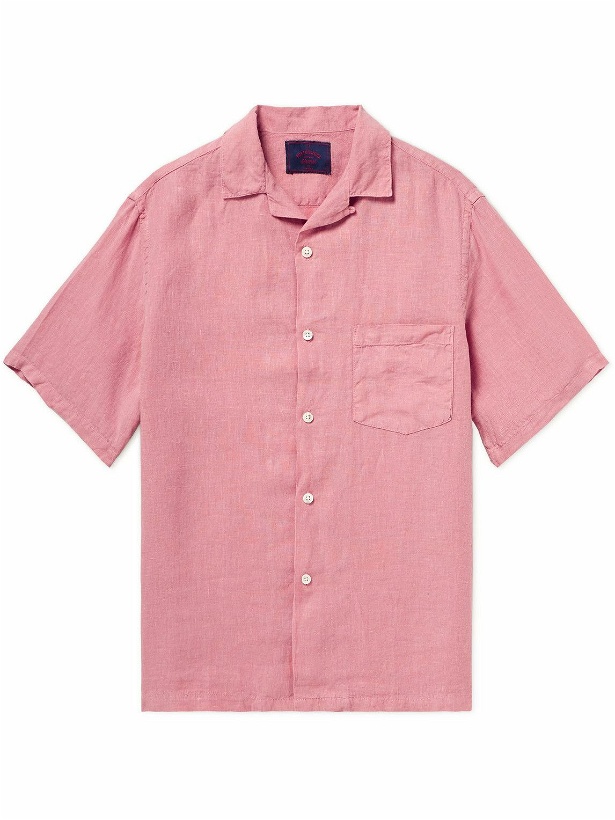 Photo: Portuguese Flannel - Camp-Collar Linen Shirt - Pink