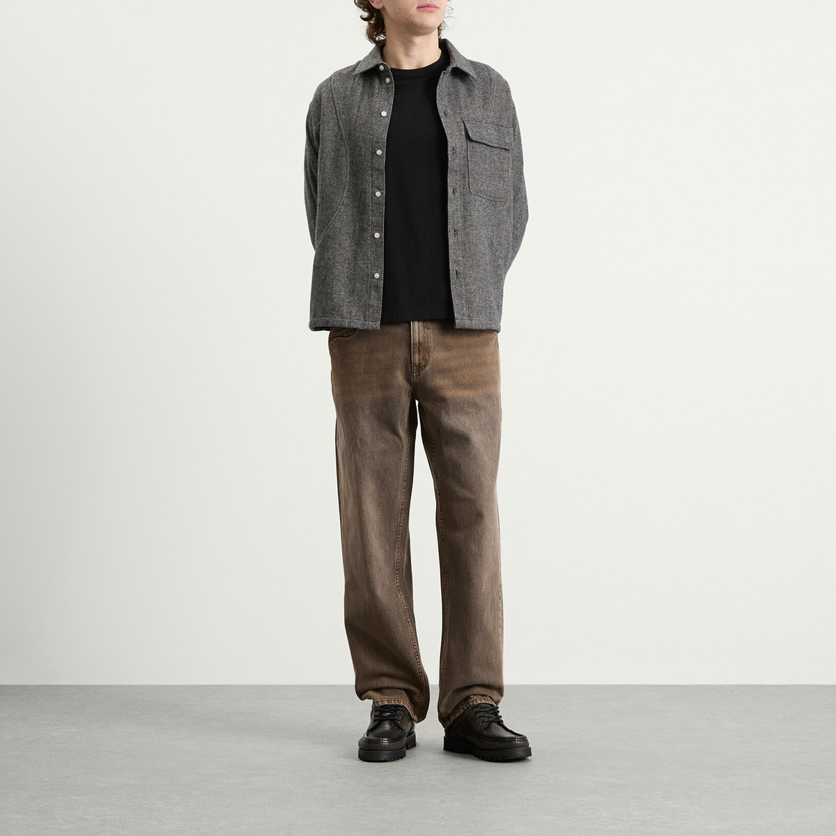 Dime Men's Wool Overshirt in Silver