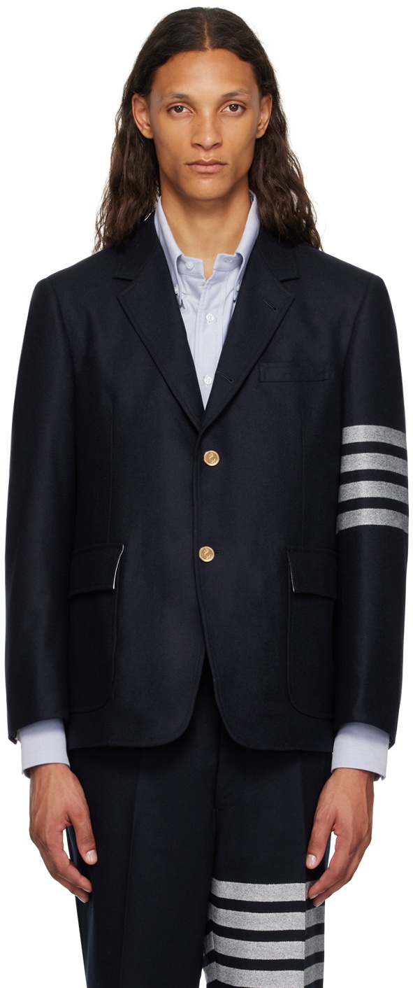 Thom Browne Navy 4-Bar Blazer Thom Browne