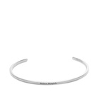 Maison Margiela Men's Slim Text Logo Bangle in Palladium