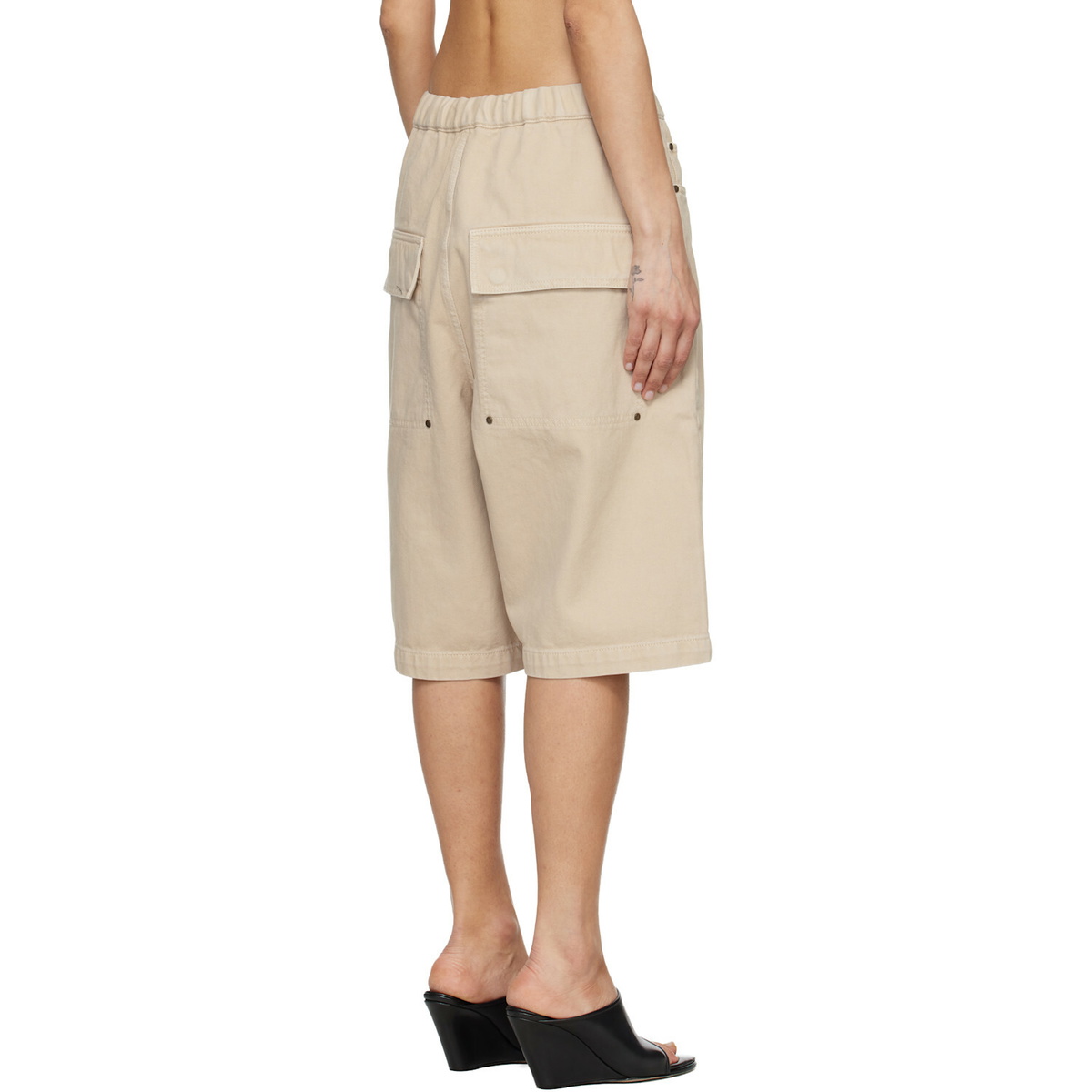Entire Studios Beige Spar Denim Shorts