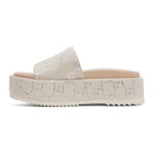 Gucci Off-White GG Lame Platform Sandals