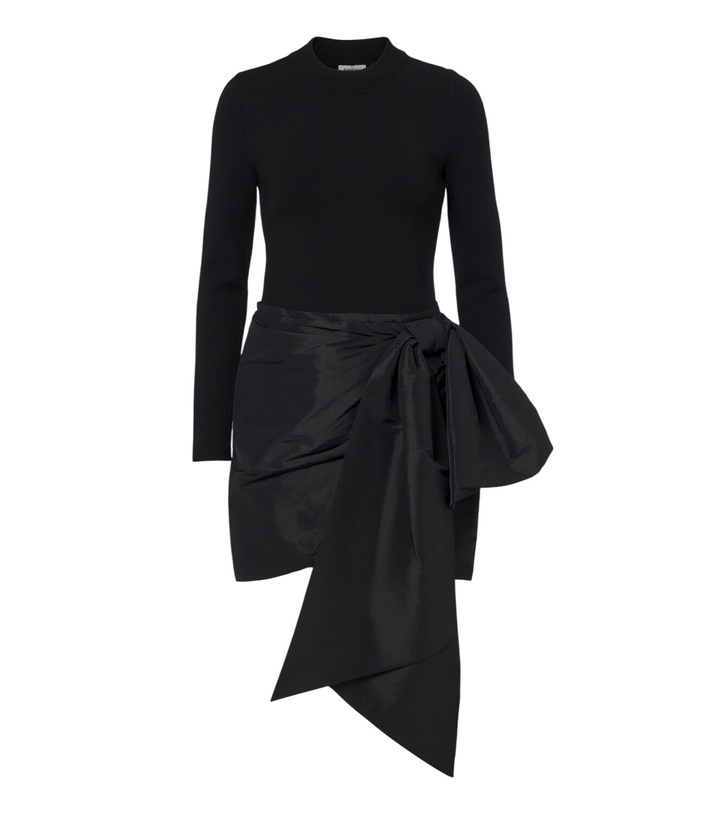 Photo: Simkhai Bow-detail knitted taffeta minidress