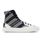 Givenchy Navy Chain Tennis Light High-Top Sneakers