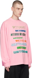 We11done Pink Printed Long Sleeve T-Shirt