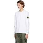 Stone Island White Cotton Long Sleeve T-Shirt