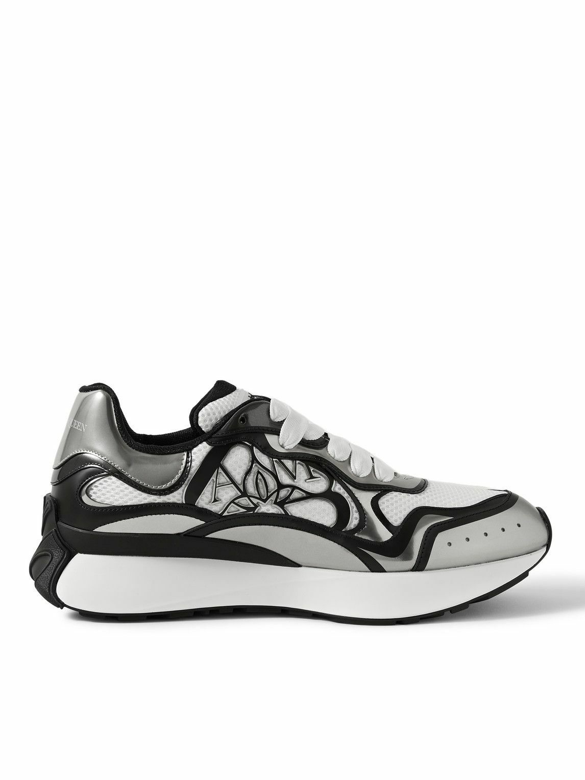 Alexander McQueen - Sprint Runner Exaggerated-Sole Mesh and Leather ...