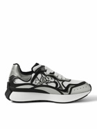 Alexander McQueen - Sprint Runner Exaggerated-Sole Mesh and Leather Sneakers - White