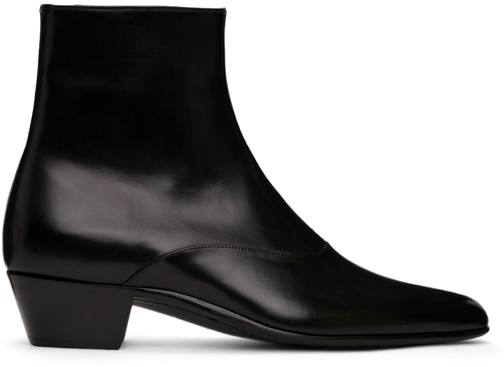 Photo: Saint Laurent Black Franz Zipped Boots