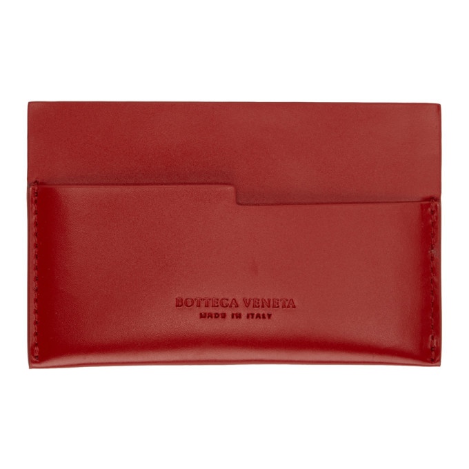 Photo: Bottega Veneta Red Spazzolato Card Holder