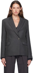 GIA STUDIOS Gray Single Breasted Blazer