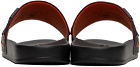 Santoni Black Rubber Sandals