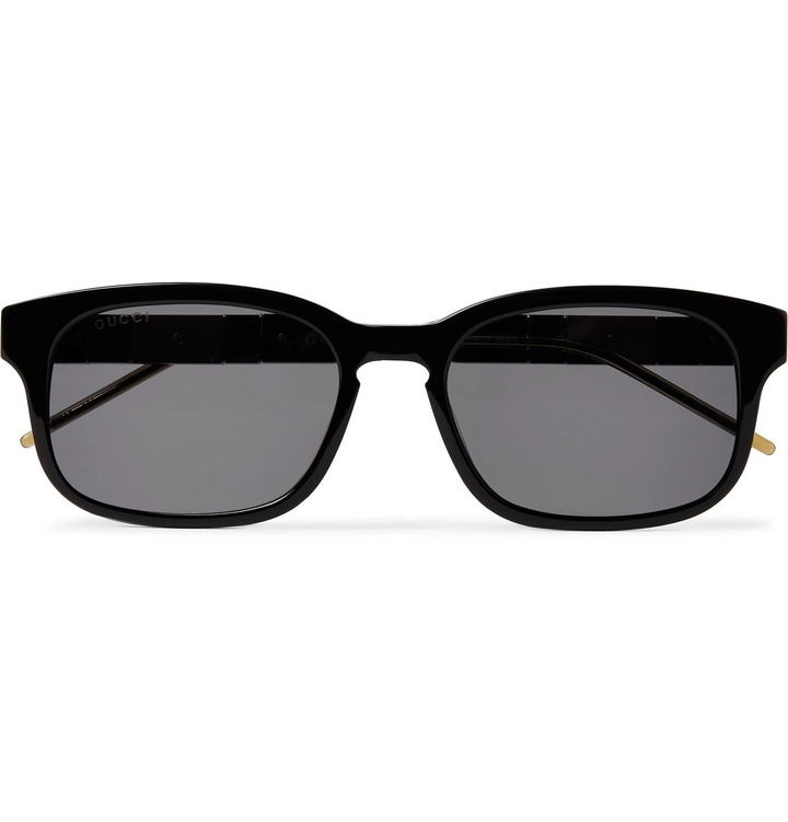 Photo: Gucci - Square-Frame Acetate and Gold-Tone Sunglasses - Black