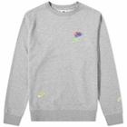 Nike Men's Multi Swoosh Crew Sweat in Dark Grey Heather