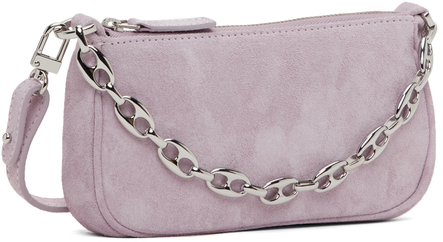 BY FAR Purple Suede Mini Rachel Bag