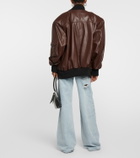 The Mannei Le Mans leather varsity jacket
