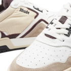 Rhude Men's Racing Sneakers in White/Maroon And Beige
