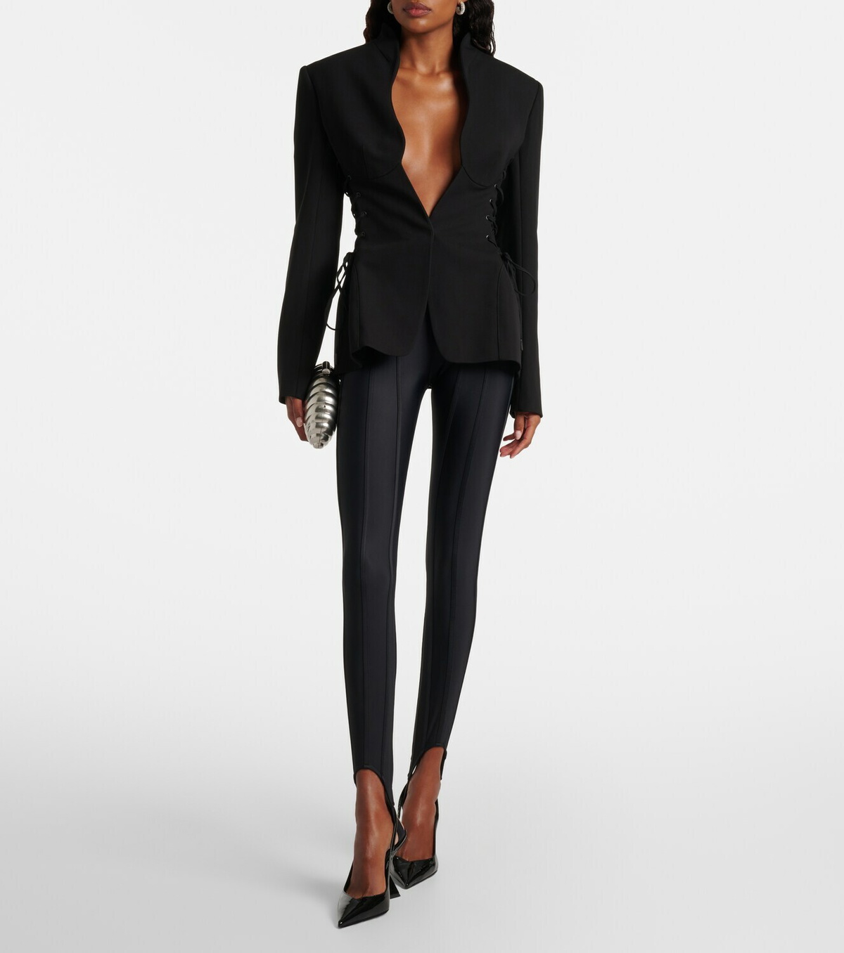 Mugler Paneled stirrup leggings