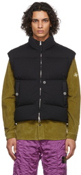 Stone Island Shadow Project Black High Density R-Nylon Jersey Down Vest