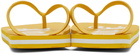 Palm Angels Yellow & White Logo Flip Flops