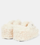 Coperni Faux shearling platform thong sandals