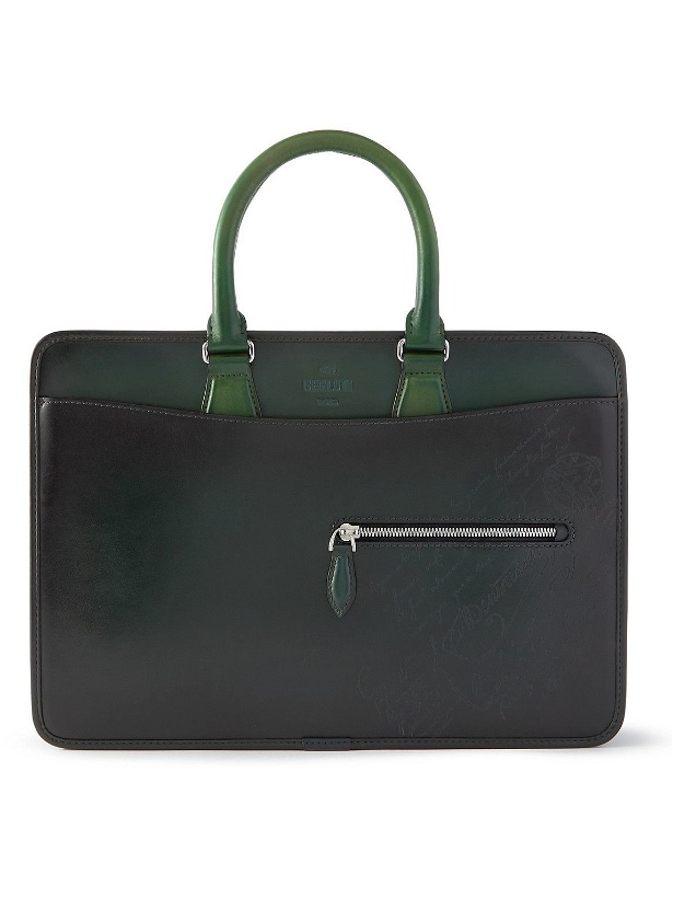 Photo: Berluti - Two-Tone Scritto Leather Briefcase