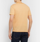 Armor Lux - Slim-Fit Striped Cotton and Linen-Blend T-Shirt - Mustard