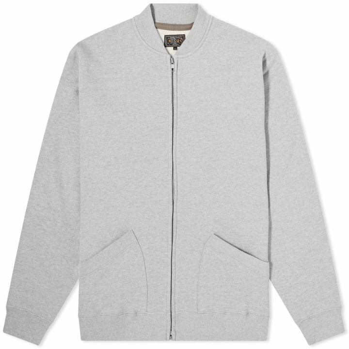 Photo: Beams Plus Men's Jersey Zip Bomber Jacket in Grey