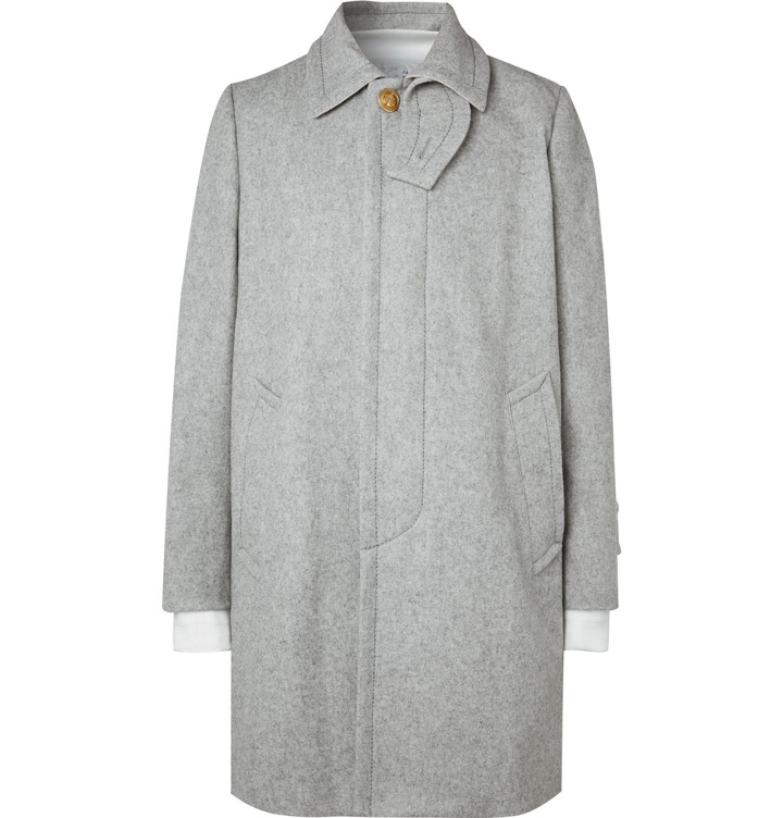 Photo: Sacai - Layered Melton Wool-Blend Coat - Gray