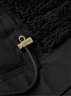 Sacai - Carhartt WIP Fleece-Trimmed Cotton and Nylon-Blend Canvas Parka - Black
