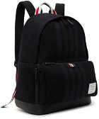 Thom Browne Black Melton 4-Bar Easy Backpack