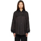 Dries Van Noten Brown Cupro Cocoon Shirt