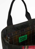 Barbour X Ganni Logo-embroidered Tartan Waxed Cotton Tote - Red - One Size