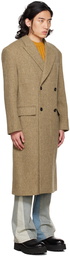 DRAE SSENSE Exclusive Beige Double-Breasted Coat