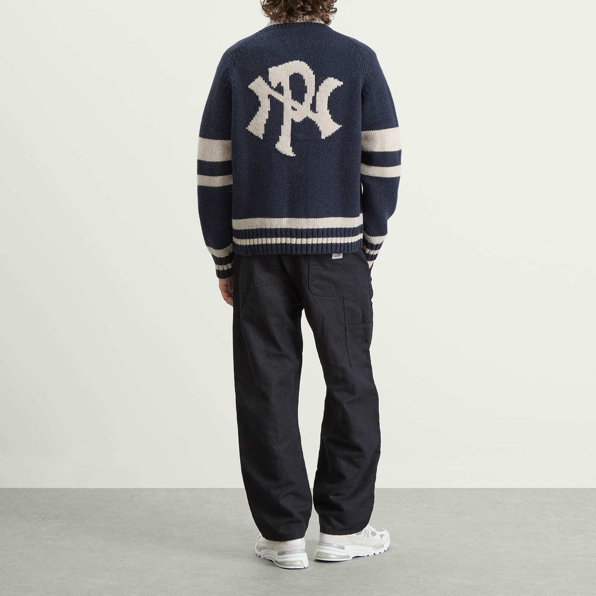 No Problemo Men's NYP Varsity Zip Knit in Navy