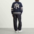 No Problemo Men's NYP Varsity Zip Knit in Navy