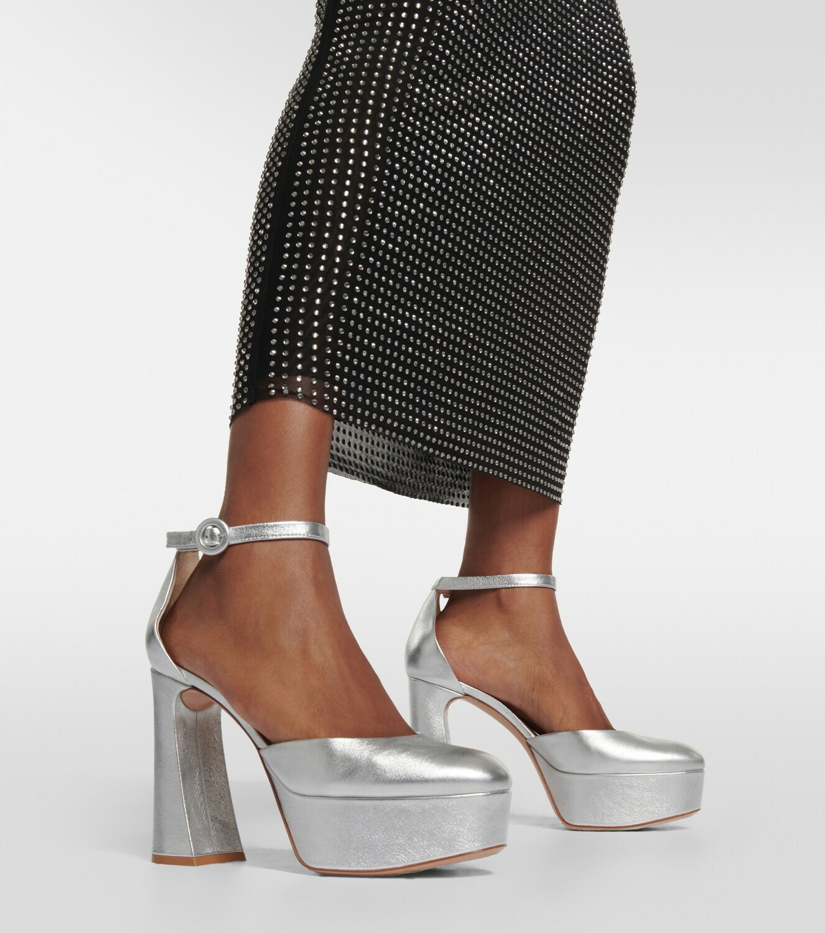 Gianvito Rossi Holly D'Orsay 70 leather platform pumps