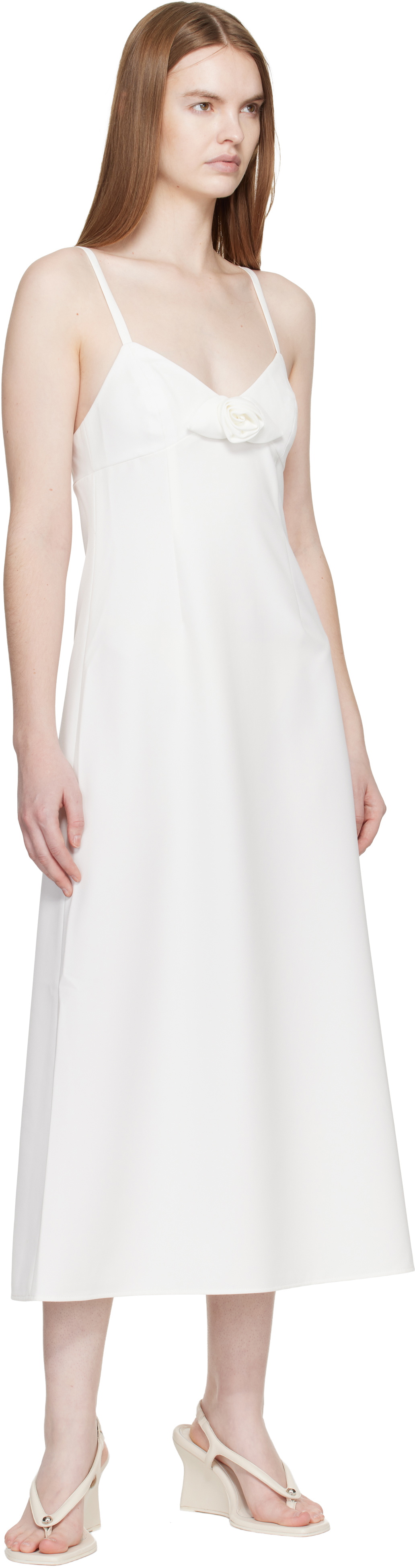 Sandy Liang White Pilton Midi Dress