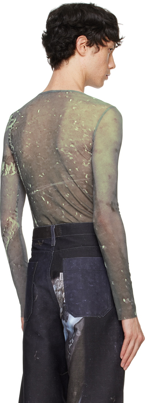 Serapis SSENSE Exclusive Green Drill Tech Long Sleeve T-Shirt