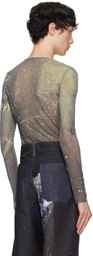 Serapis SSENSE Exclusive Green Drill Tech Long Sleeve T-Shirt