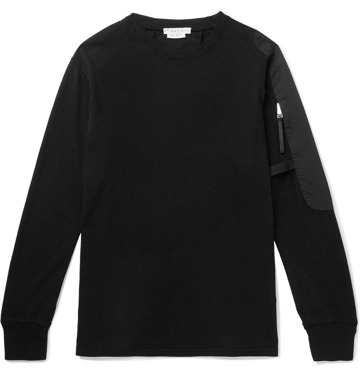 Photo: 1017 ALYX 9SM - Sling Faille-Panelled Cotton-Jersey Sweatshirt - Men - Black