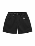 Nike - ACG Straight-Leg Belted Logo-Embroidered Shell Shorts - Black
